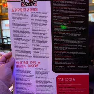a menu for a restaurant