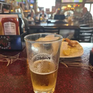 Coors light and fish and chips