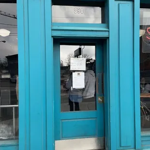 the front door of a store