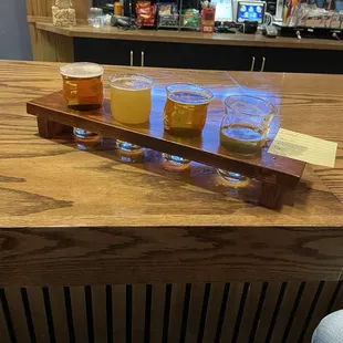 Flight of beer.