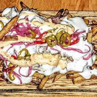 Ripp Fries: Fondue, Jalapeno, Brisket. $14
