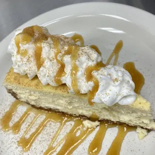 a slice of cheesecake on a plate