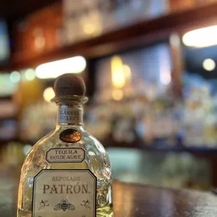a bottle of patron tequila