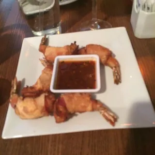 Bacon Wrapped Wonton Shrimp