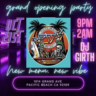 a neon sign for a beach party