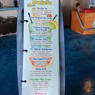 Cocktail menu