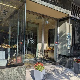 the entrance to the building