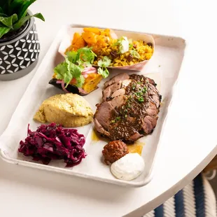 Roasted Leg of Lamb platter From Risbo French restaurant in Brooklyn - Dinner - Risbo Menu