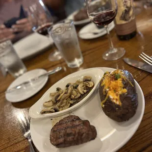 6 ounce filet loaded baked potato