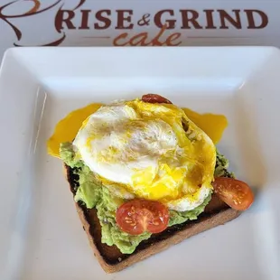 Avocado toast with eggs over medium!