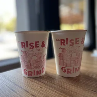 two cups on a table