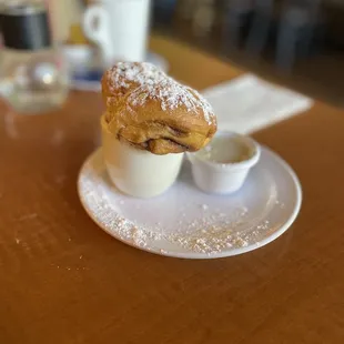 Cup of Bread with Cream Cheese Syrup