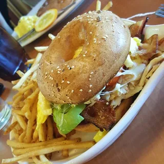 Smoked Salmon & Bacon Bagel