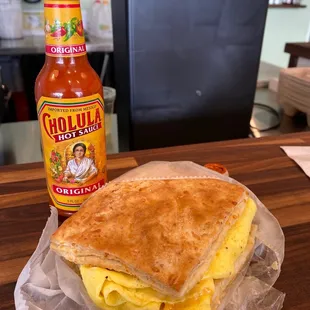 My usual ~ Biscuit of the Day with egg and cheese