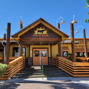 the entrance to the restaurant