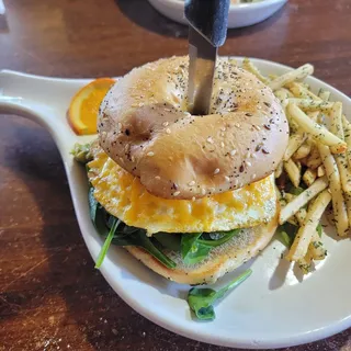 AvoVeggie & Cheddar Bagel