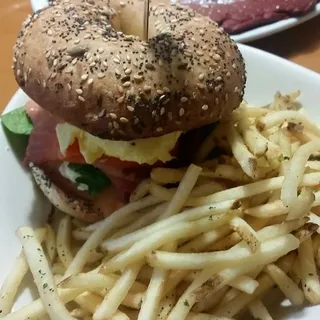 Smoked Salmon & Bacon Bagel