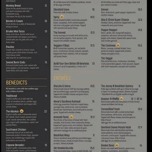the menu of the restaurant