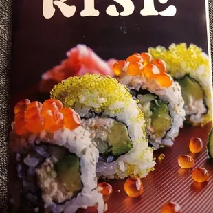 a sushi roll on a plate