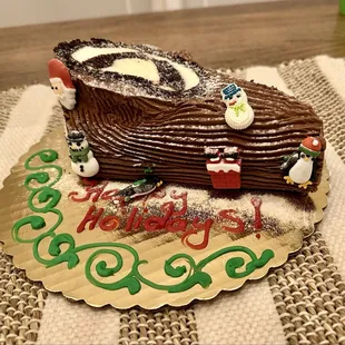 The Yule log. It tasted as good as it looked.