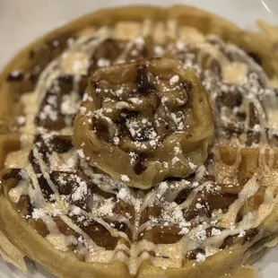 Epic cinnamon roll waffle!!