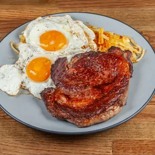 Steak and eggs