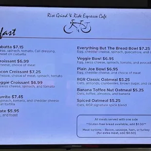 menu