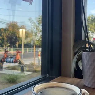 a cup of coffee on a saucer