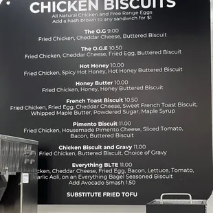 Menu for good biscuits!