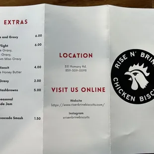 menu
