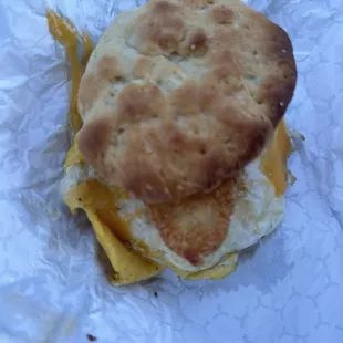 Egg and cheese biscuit
