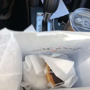 Chocolate with cream filling. Not greatest pic but was eating in car.