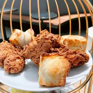 Fried Chicken (4 pcs) $22.00; southern biscuits $8.00