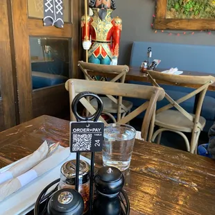 menu and christmas decorations