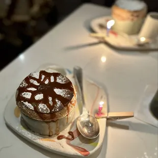 Anniversary dueling dessert soufflés