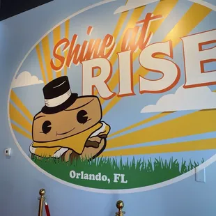 Sign in the dining area.