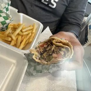 Chicken Shawarma on pita combo with/fries