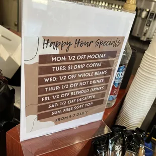 Happy hour specials