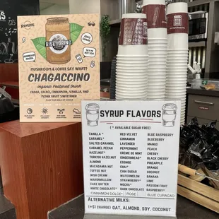 a menu for a coffee shop