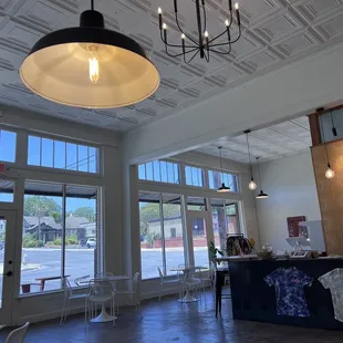 a view of the inside of a restaurant