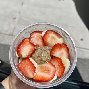 strawberries in a blender