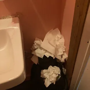 Trash overflowing at 9am?!