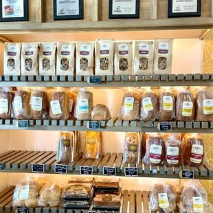 shelves of bread and pastries