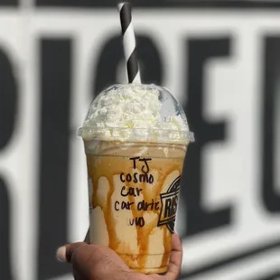 Coffee smoothie with caramel