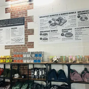 menus on a brick wall