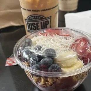 Açaí bowl iced coffee