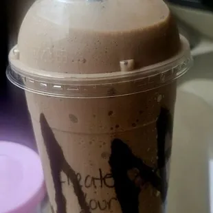 Peanut Butter Cup shake  Get light peanuts or the bottom of your drink is covered in them.