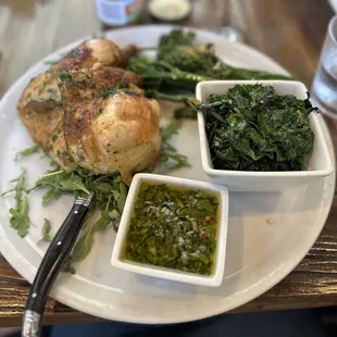 1/2 chicken with Woodfired Broccolini and Super Greens