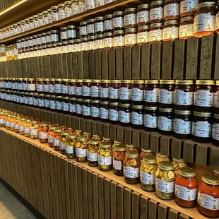 rows of jars of honey
