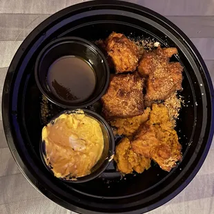 Chewy fried rubber with a drip of Carmel sauce and a spoon full of pumpkin fluff